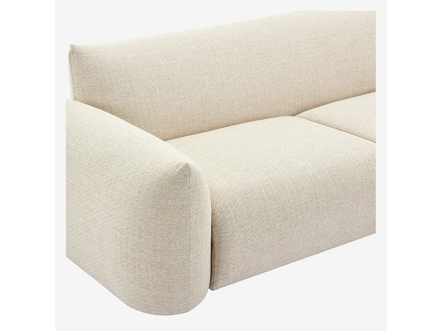 Canapé de jardin 3 places en tissu déperlant - Crème