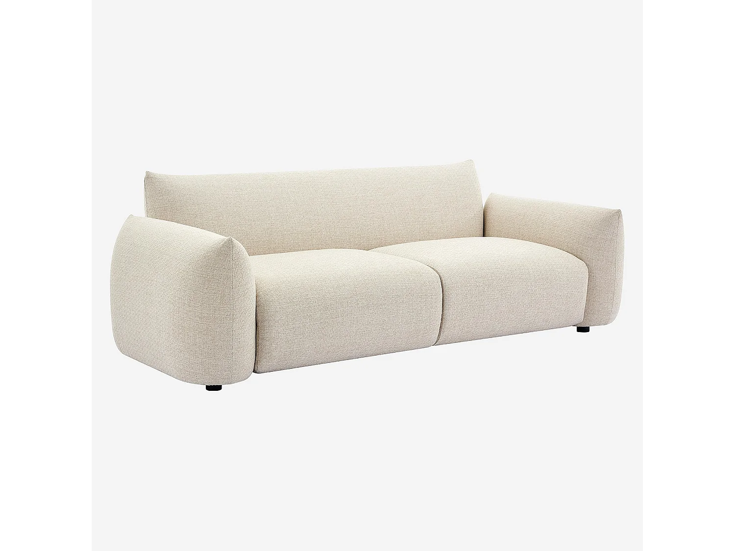 Canapé de jardin 3 places en tissu déperlant - Crème