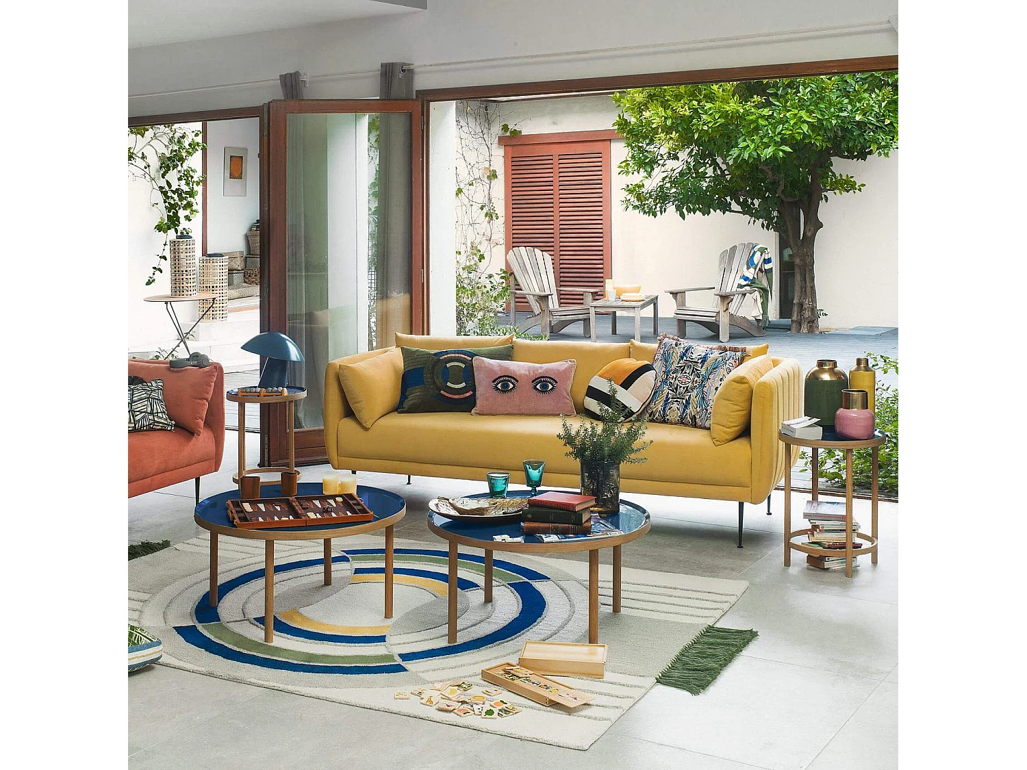 Habitat - Canapé 3 places en velours - Jaune - Prague