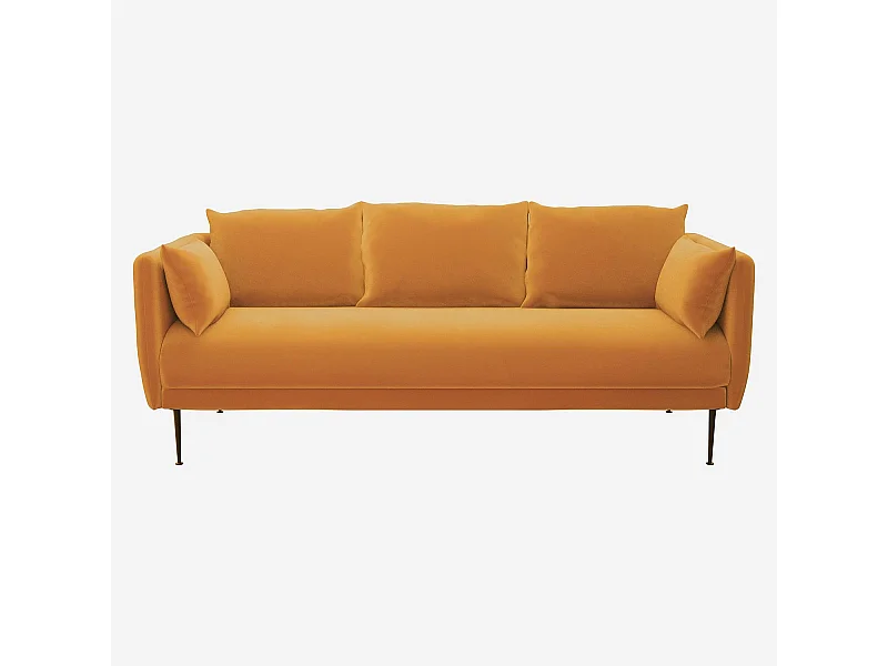 Habitat - Canapé 3 places en velours - Jaune - Prague