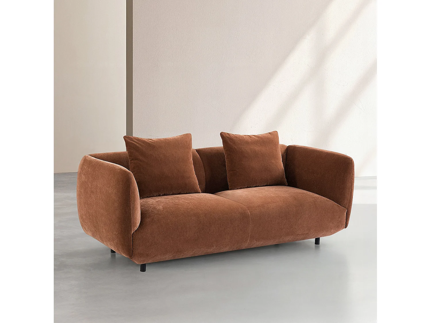 Habitat - Canapé 3 places en tissu - Marron cuivré - Moseri