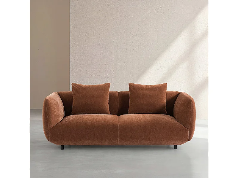 Habitat - Canapé 3 places en tissu - Marron cuivré - Moseri