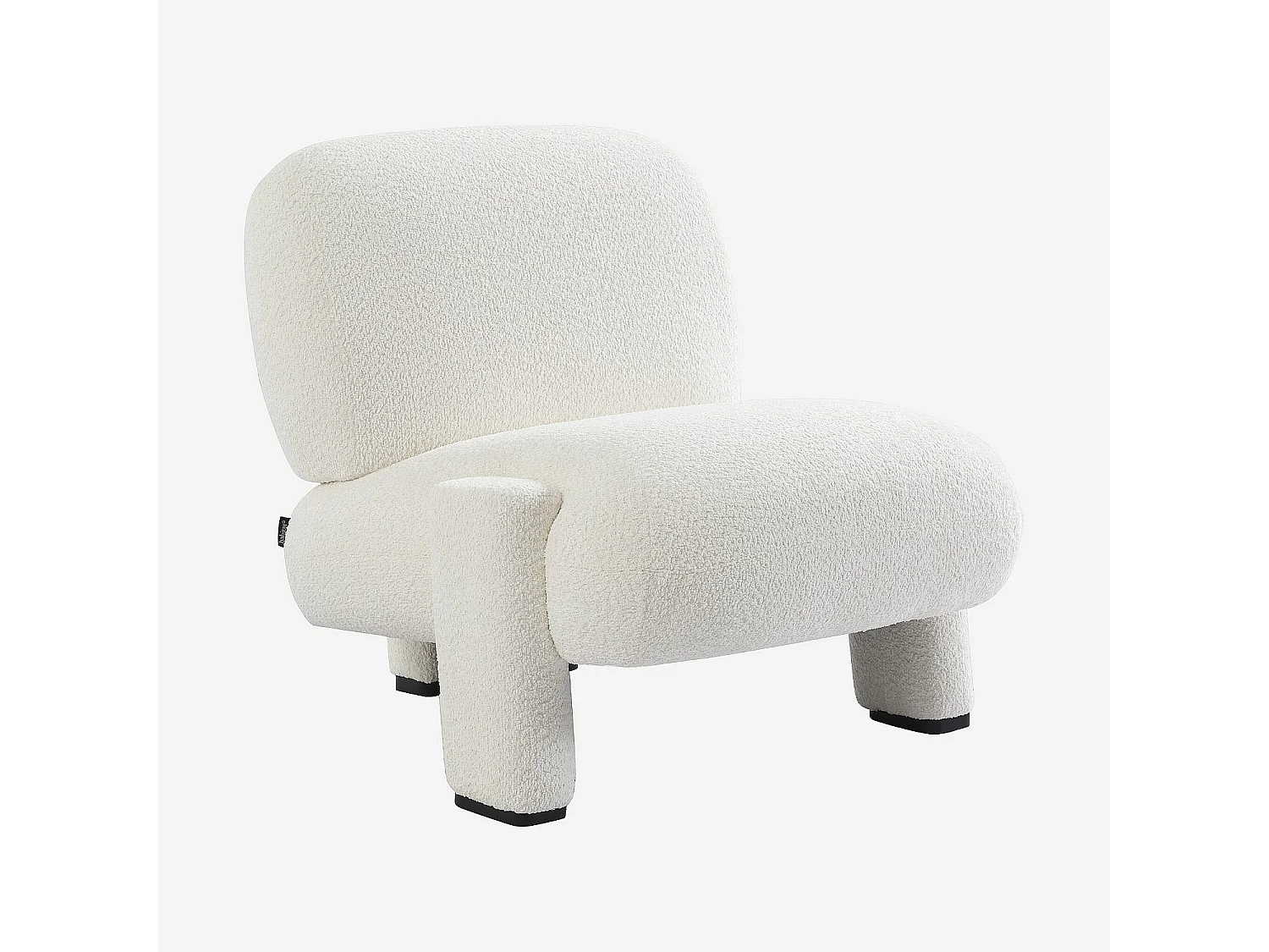 Habitat - Fauteuil en tissu bouclette - Blanc - Pineto