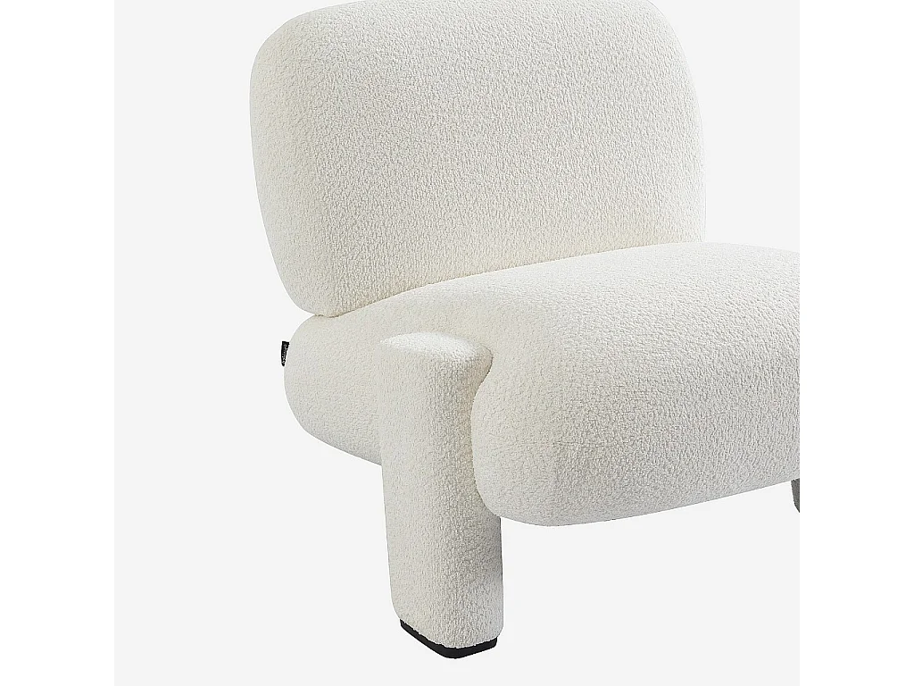 Habitat - Fauteuil en tissu bouclette - Blanc - Pineto
