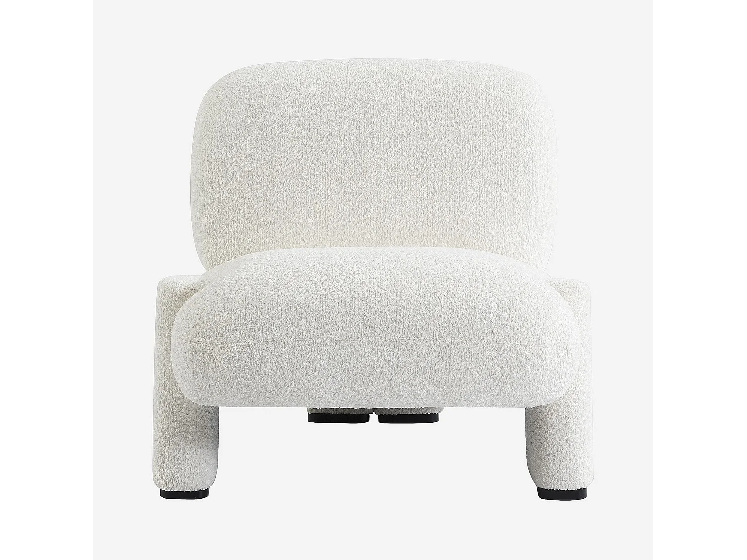 Fauteuil en tissu bouclette - Blanc