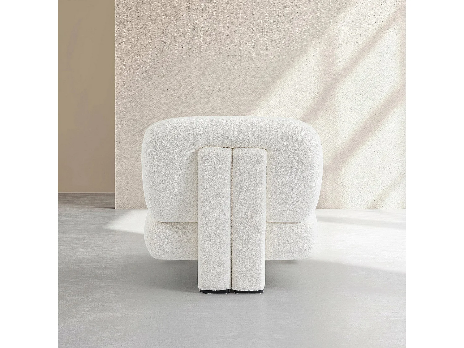 Fauteuil en tissu bouclette - Blanc