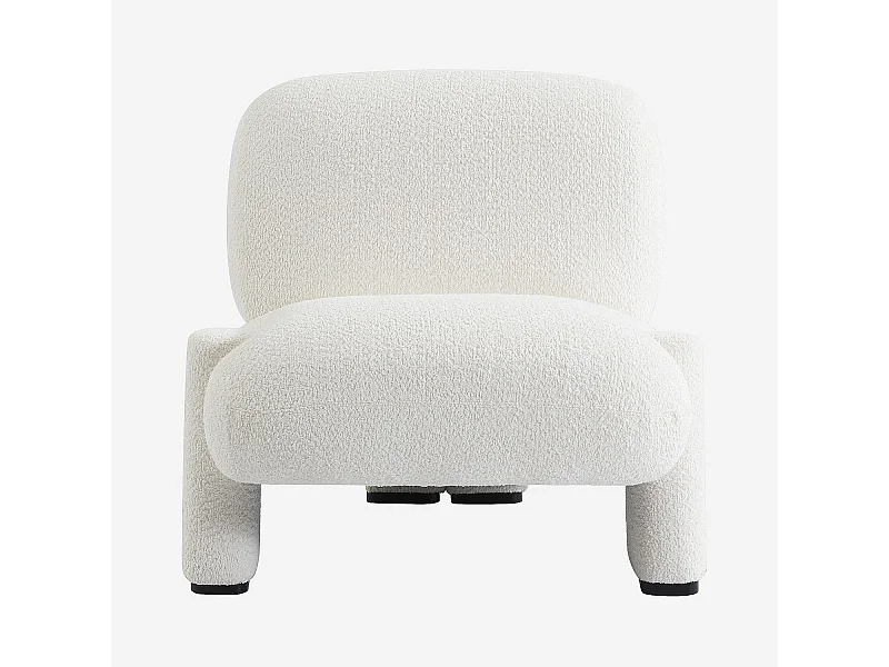 Habitat - Fauteuil en tissu bouclette - Blanc - Pineto