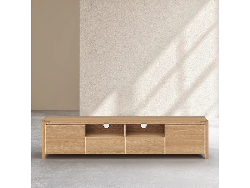 Habitat - Meuble TV 2 portes 2 tiroirs en chêne - Naturel - Design by Hélèna Pille - Ivoine