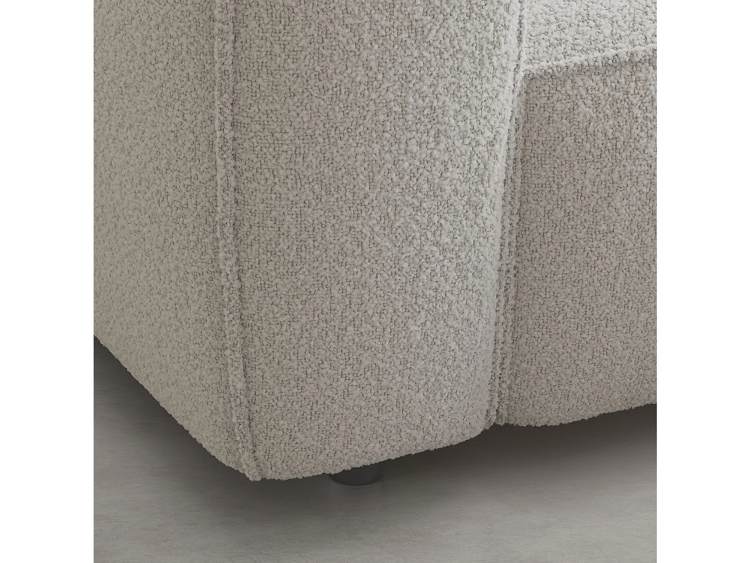 Canapé d'angle droit en tissu bouclette - Beige mélangé