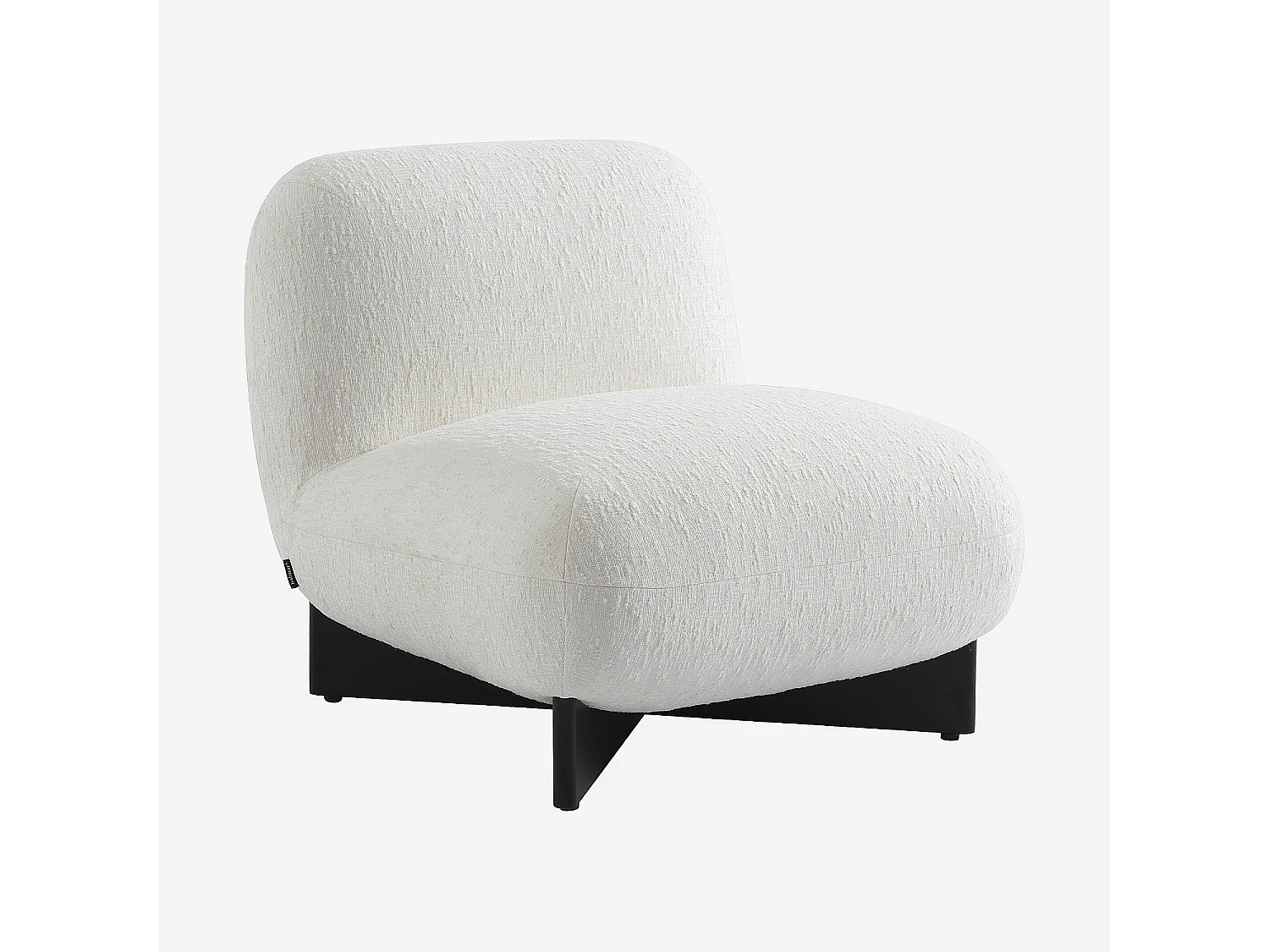 Habitat - Fauteuil en tissu texturé et bois massif - Écru - Skopi