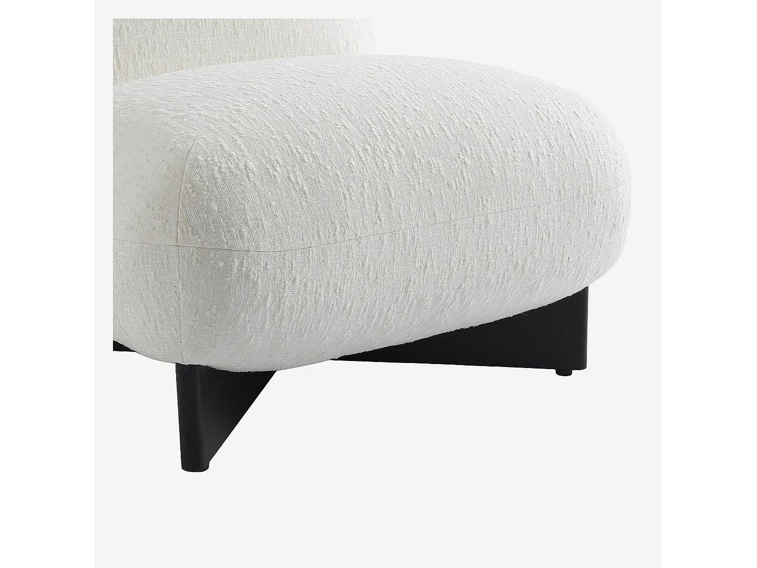 Habitat - Fauteuil en tissu texturé et bois massif noir - Écru - Skopi