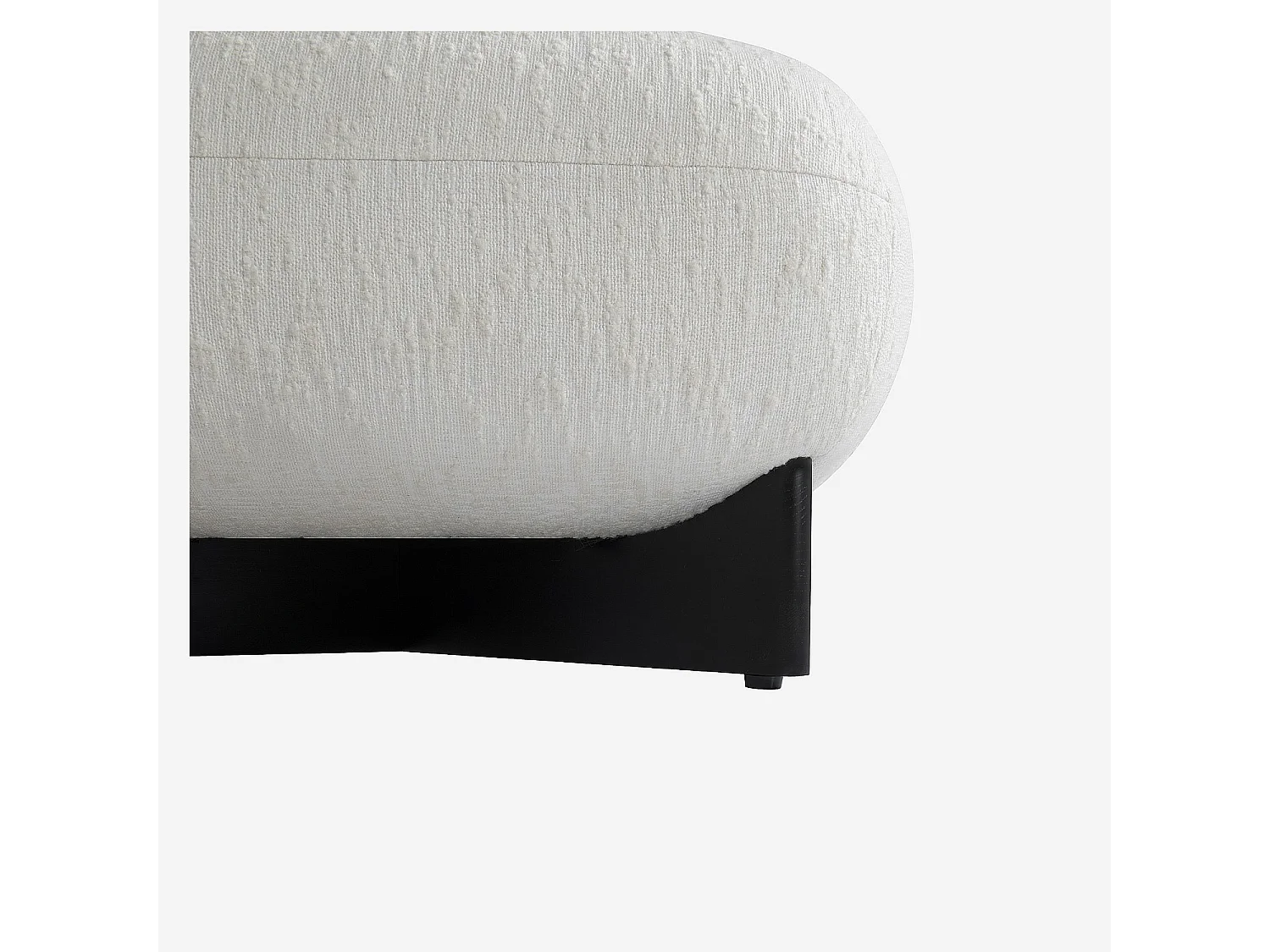 Habitat - Fauteuil en tissu texturé et bois massif noir - Écru - Skopi