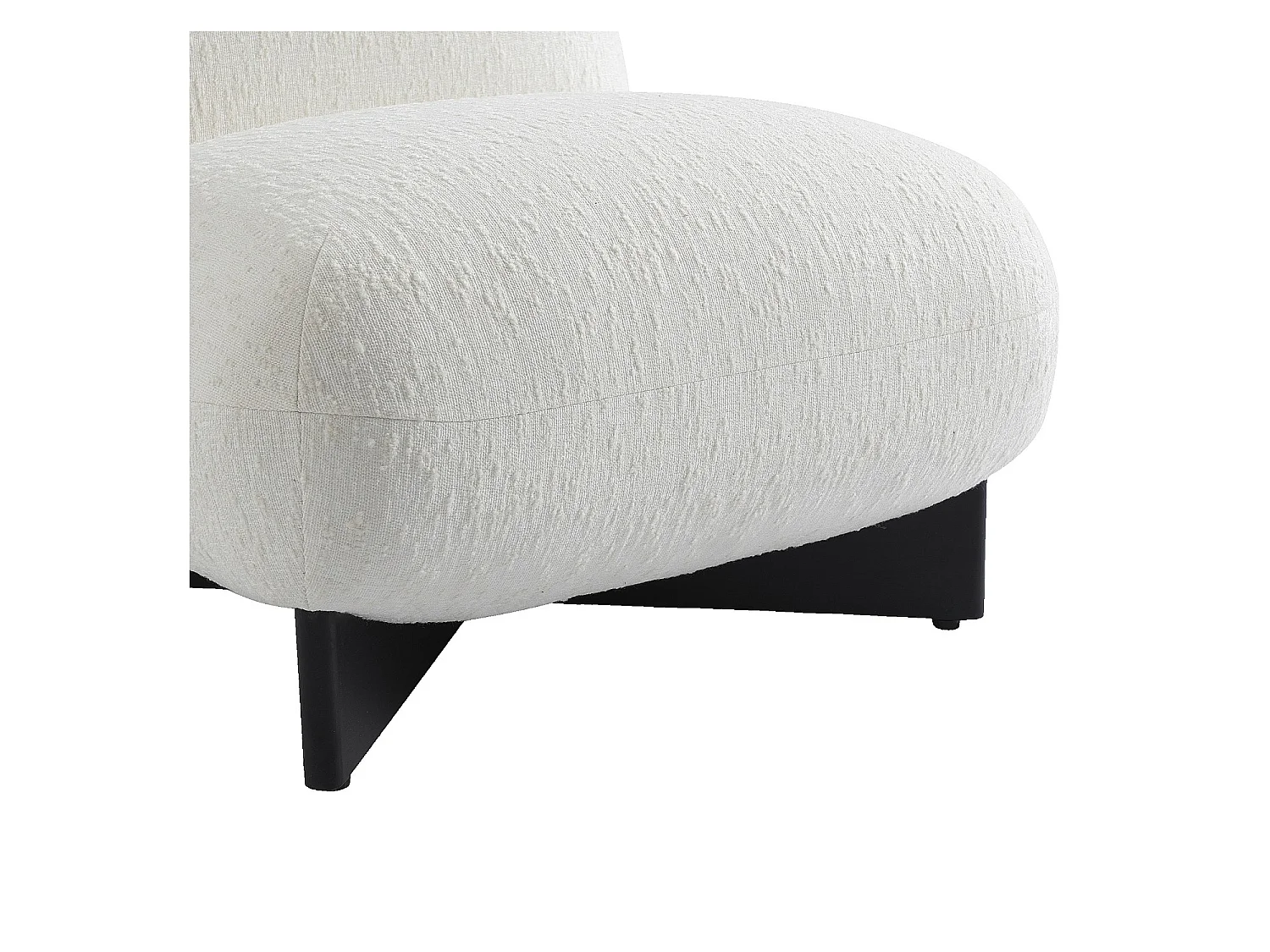 Habitat - Fauteuil en tissu texturé et bois massif noir - Écru - Skopi