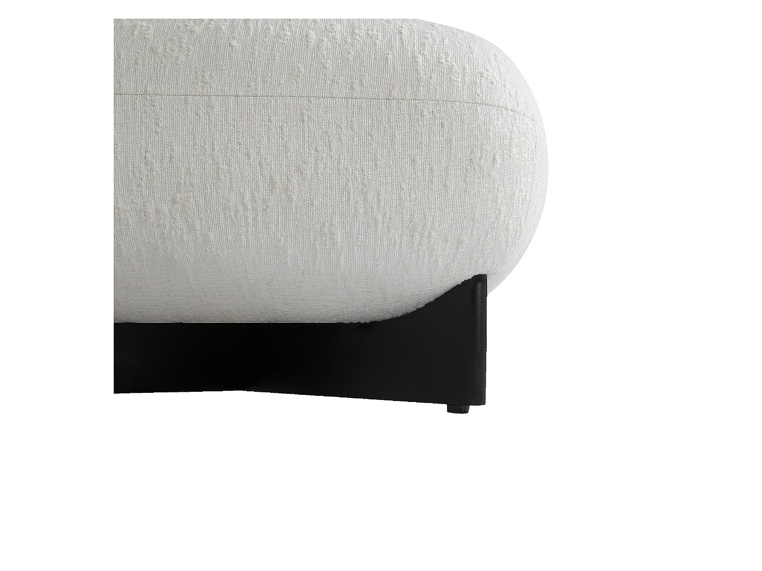 Habitat - Fauteuil en tissu texturé et bois massif noir - Écru - Skopi
