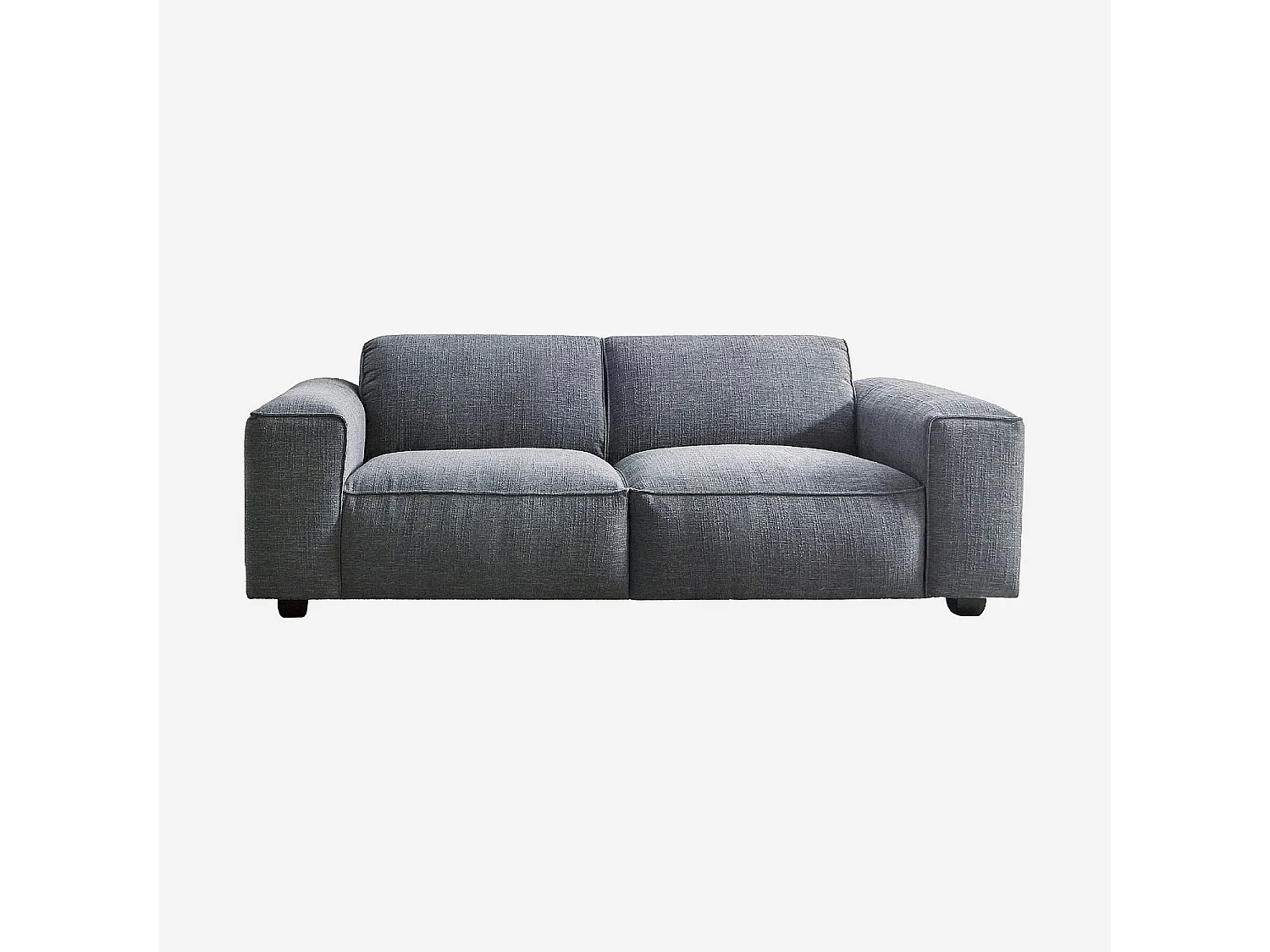 Canapé 3 places en tissu bouclette courte Mira - Bleu denim
