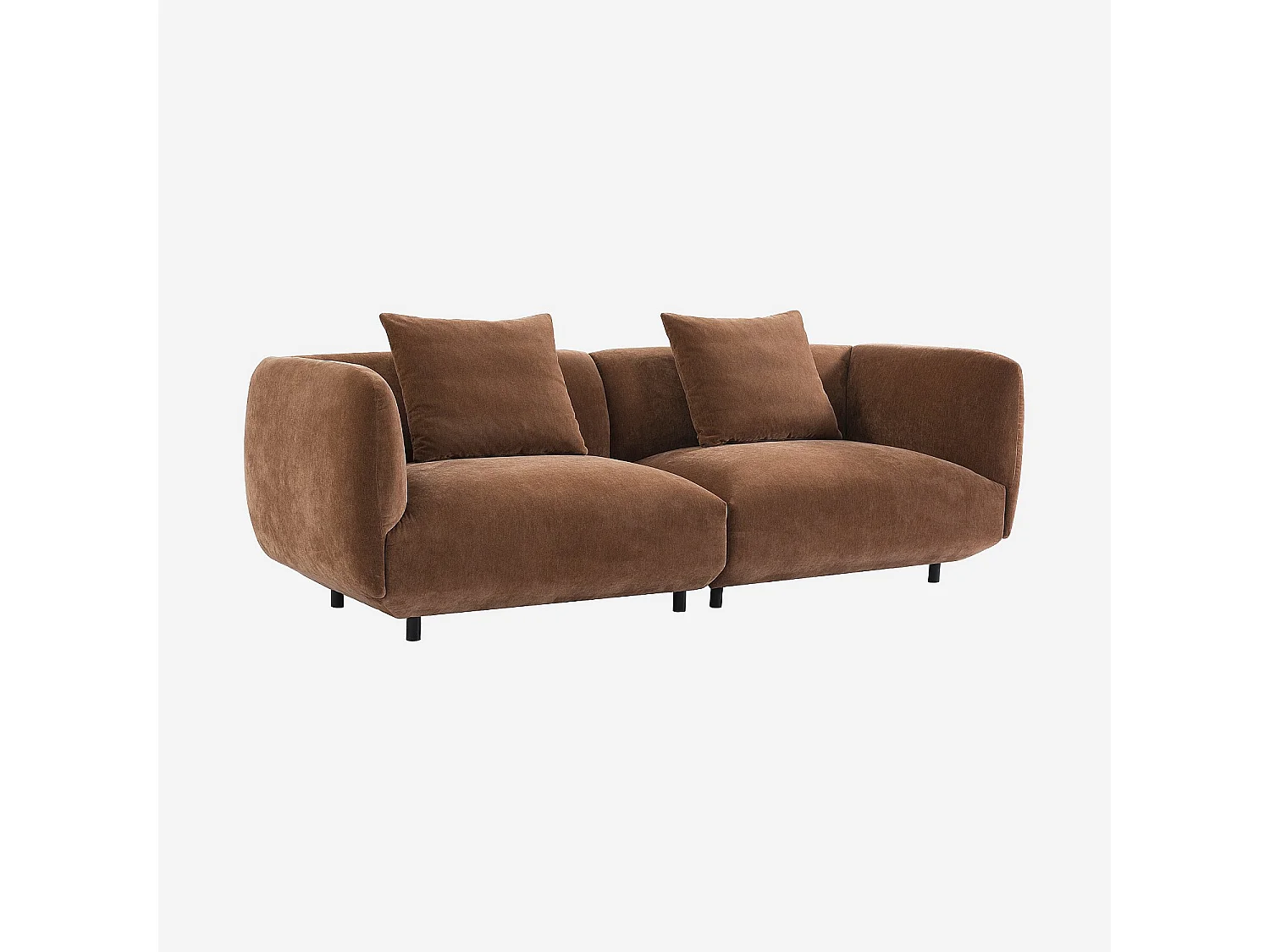 Habitat - Canapé 4 places en tissu - Marron cuivré - Moseri