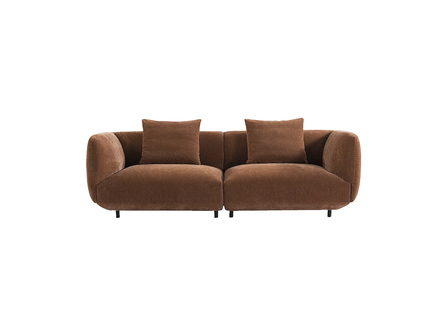 Habitat - Canapé 4 places en tissu - Marron cuivré - Moseri