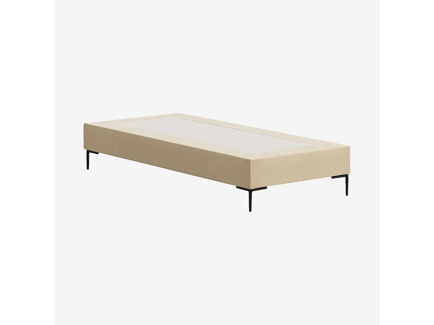 Sommier tapissier à lattes en tissu - 90 x 200 cm - Crème