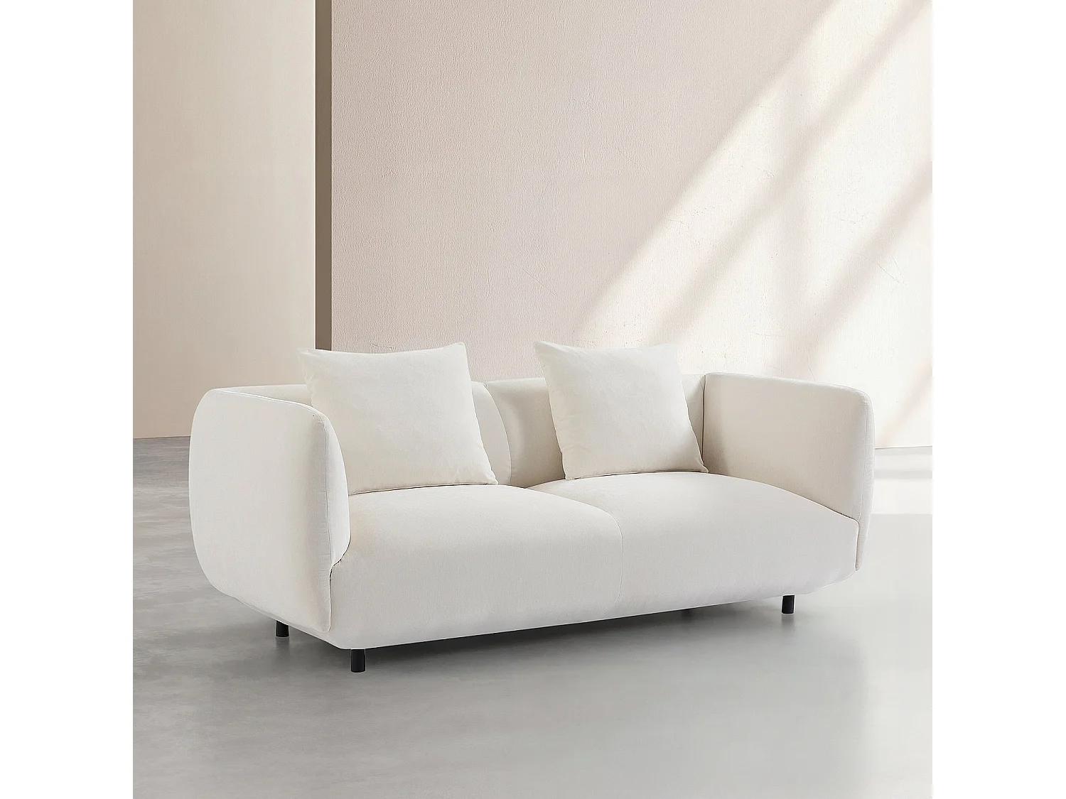 Canapé 3 places en tissu - Écru