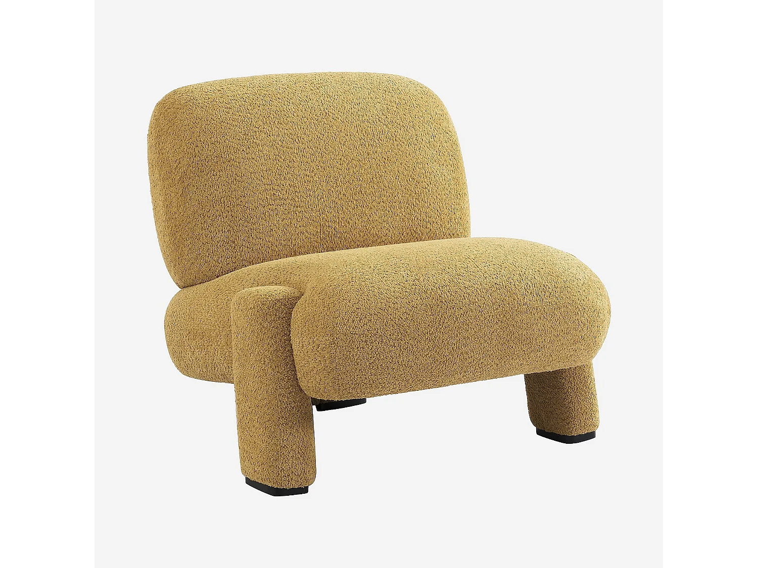 Habitat - Fauteuil en tissu bouclette - Miel - Pineto