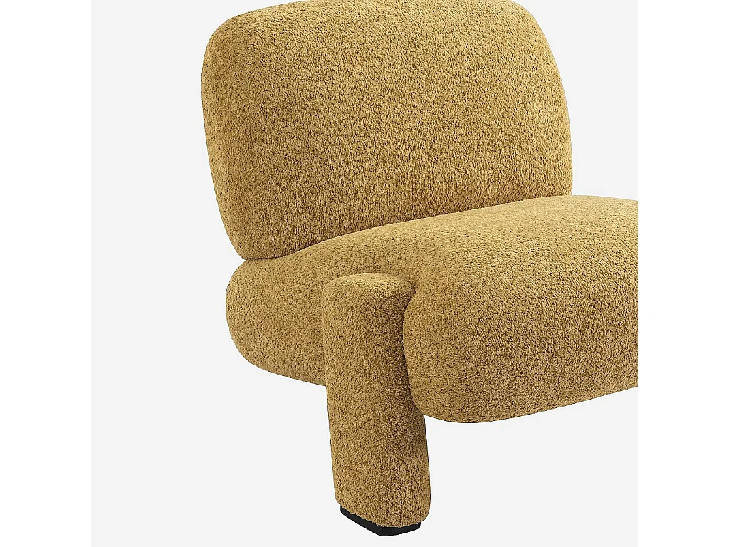 Habitat - Fauteuil en tissu bouclette - Miel - Pineto