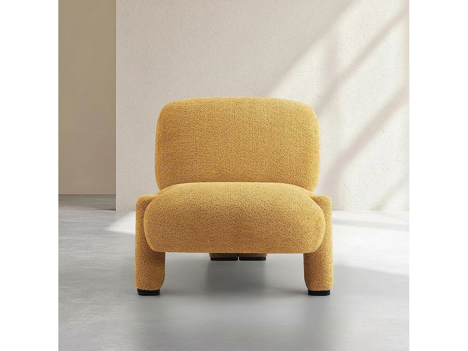 Habitat - Fauteuil en tissu bouclette - Miel - Pineto