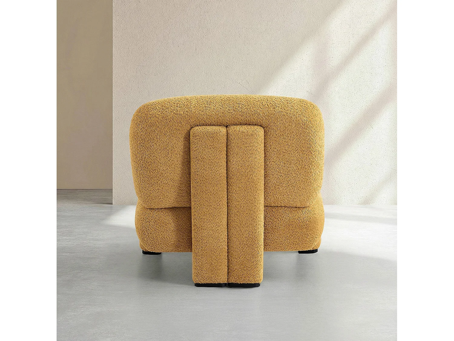 Fauteuil en tissu bouclette - Miel