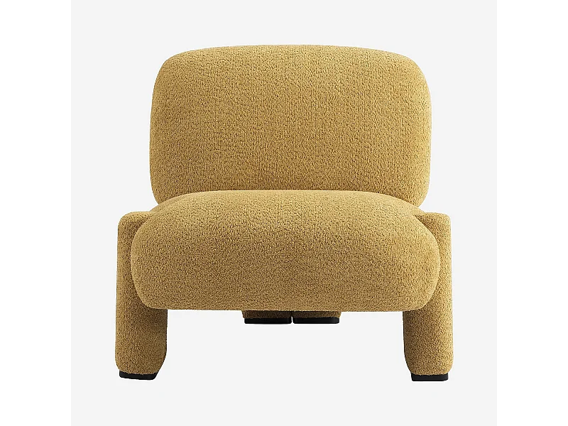 Habitat - Fauteuil en tissu bouclette - Miel - Pineto