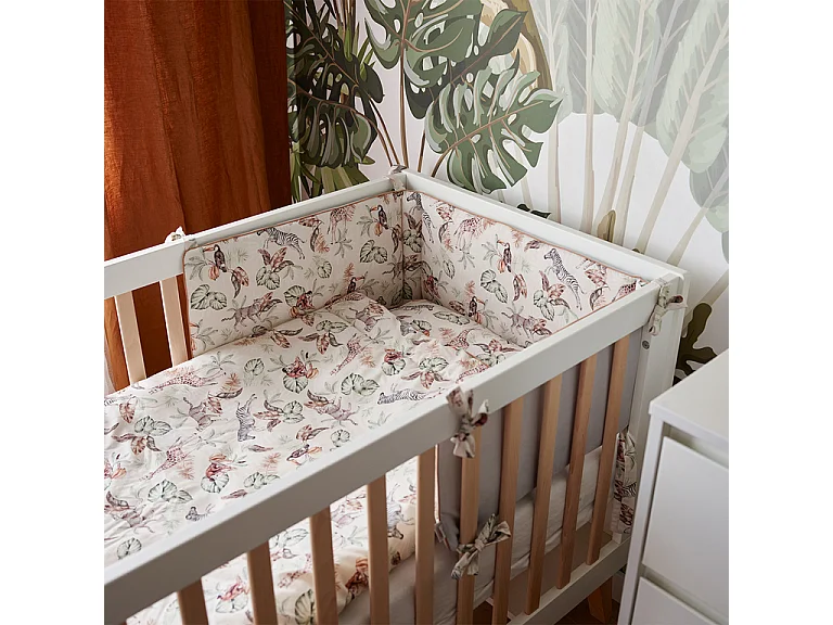 Lit évolutif 70x140 et commode 3 tiroirs Swing - Blanc et bois