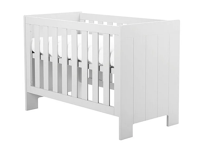 Chambre complète lit bébé - commode à langer - armoire Calmo Blanc