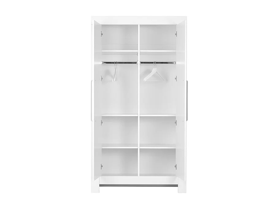 Chambre complète lit bébé - commode à langer - armoire Calmo Blanc