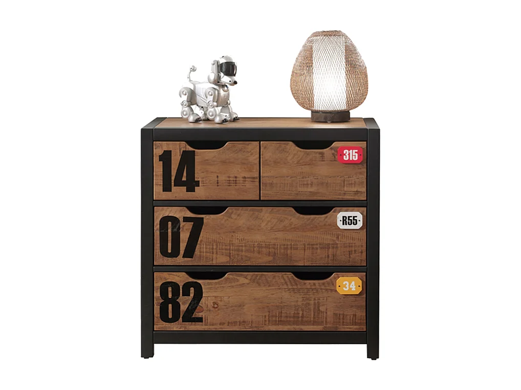 Chambre Complète Enfant 6P "Alex" Marron & Noir