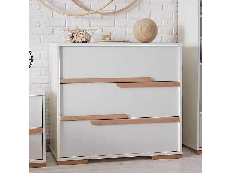 Lit bébé et commode à langer Snap Blanc et bois