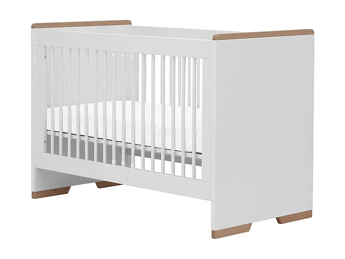 Lit bébé et commode à langer Snap Blanc et bois