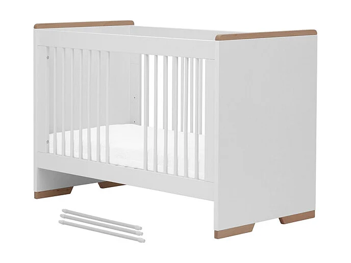 Lit bébé et commode à langer Snap Blanc et bois