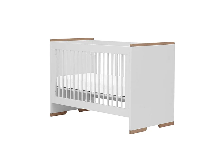 Lit bébé et commode à langer Snap Blanc et bois