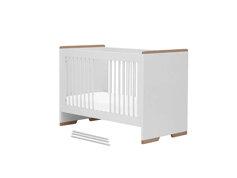 Lit bébé et commode à langer Snap Blanc et bois