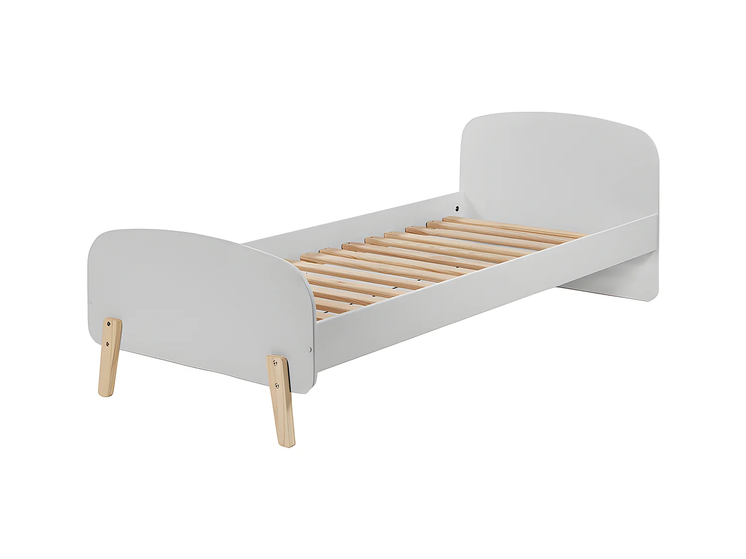 Pack - Lit Enfant, Chevet, Bureau & Armoire "Kiddy" Blanc