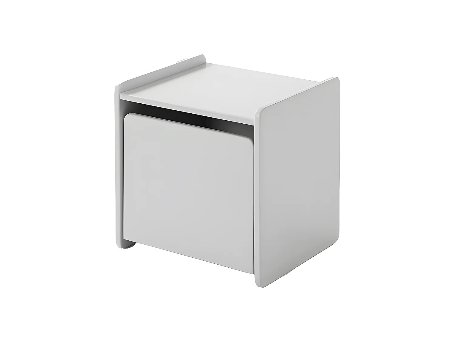 Pack - Lit Enfant, Chevet, Bureau & Armoire "Kiddy" Blanc