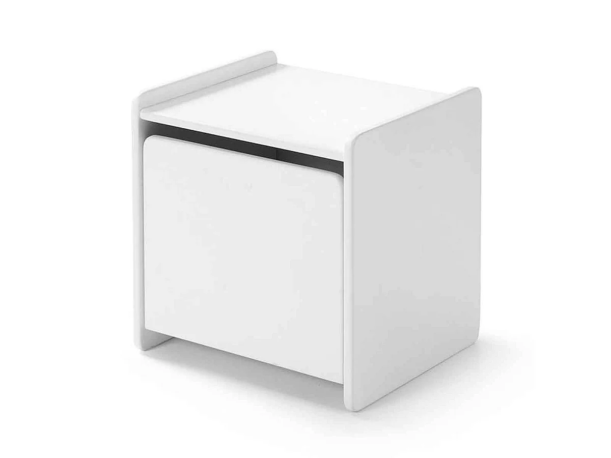 Pack - Lit Enfant, Chevet, Bureau & Armoire "Kiddy" Blanc