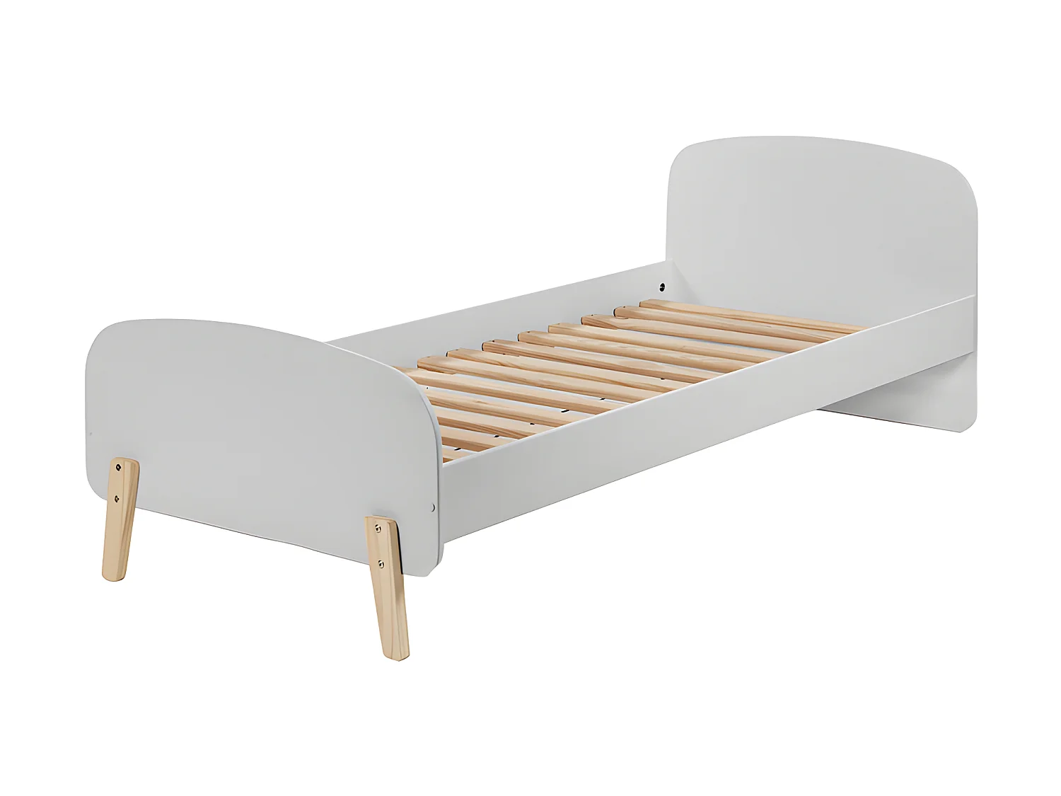 Pack - Lit Enfant, Chevet, Bureau & Armoire "Kiddy" Blanc