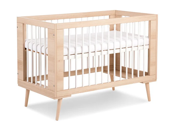 Chambre complète lit bébé - commode à langer - armoire LittleSky by Klups Sofie Hêtre et blanc