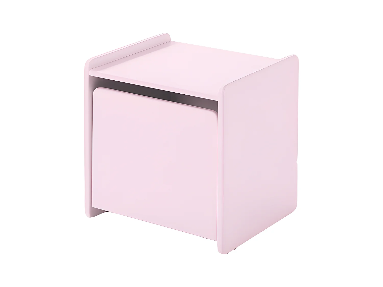 Pack - Lit Enfant & Chevet "Kiddy" 90x200cm Rose