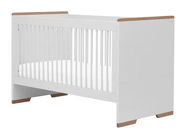 Lit bébé évolutif et commode à langer Snap Blanc et bois