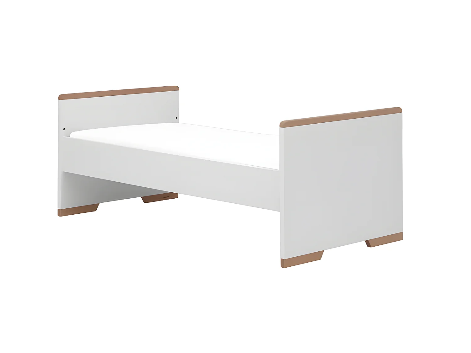 Lit bébé évolutif et commode à langer Snap Blanc et bois