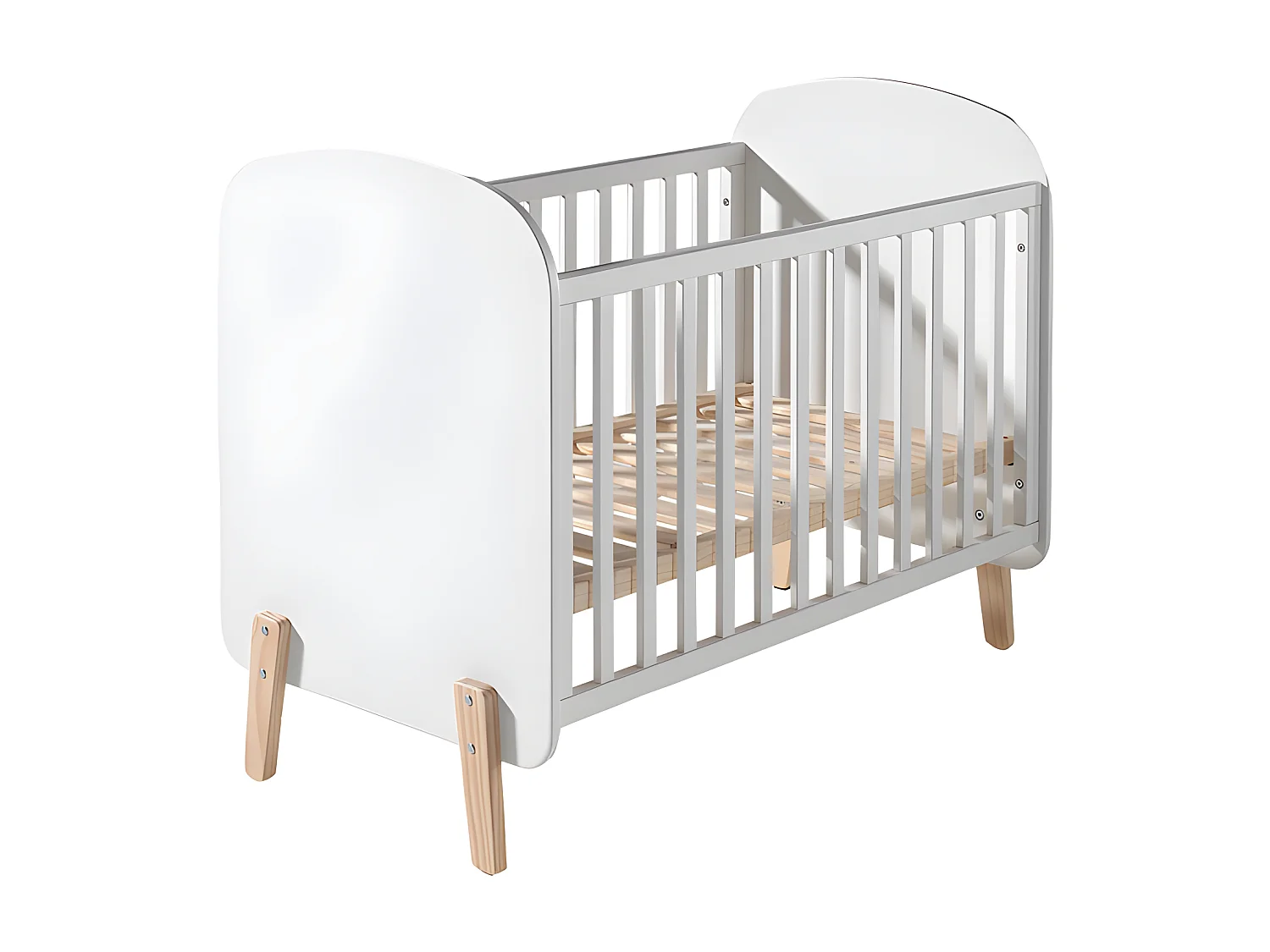 Pack - Lit Bébé 60x120cm, Commode & Plan à Langer "Kiddy" Blanc
