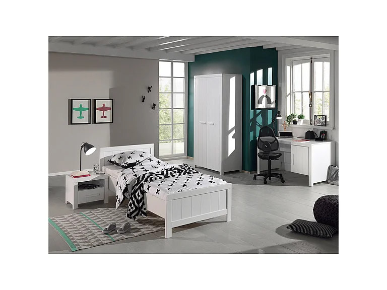 Chambre Complète Enfant 5P "Erik" Blanc