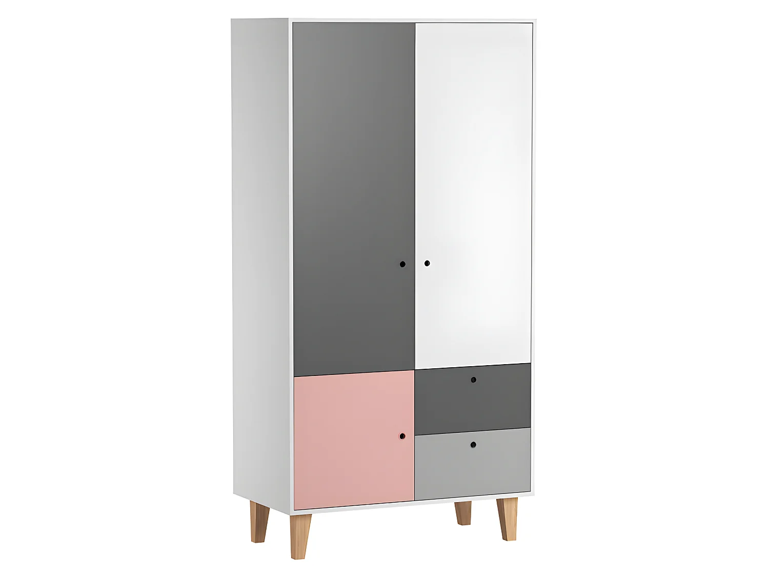 Lit bébé et Armoire Concept Rose