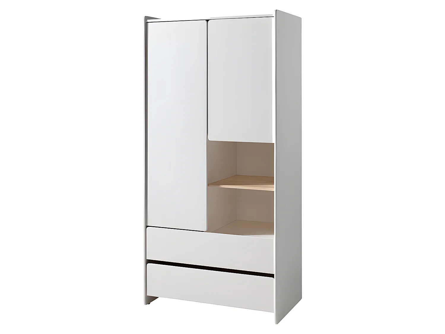 Pack - Lit Enfant, Chevet & Armoire "Kiddy" Blanc