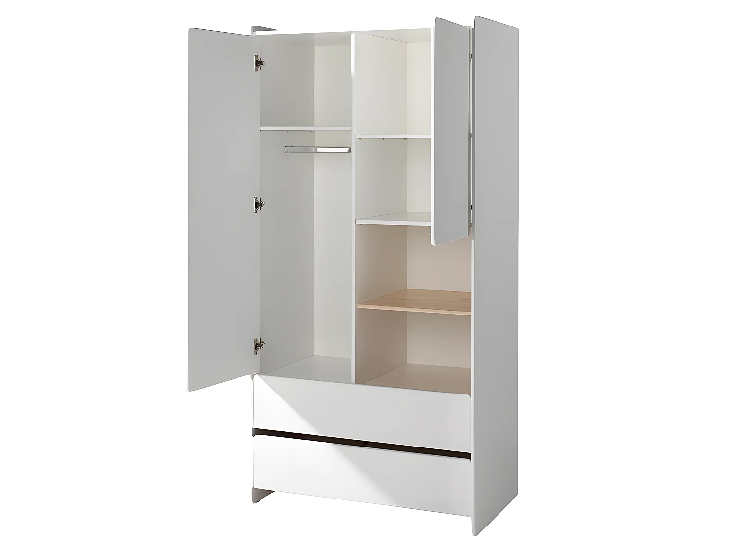 Pack - Lit Enfant, Chevet & Armoire "Kiddy" Blanc